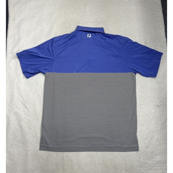 Footjoy FJ Blue Striped Men's Stretch Performance Golf Polo Shirt Size XL - Picture 8 of 8